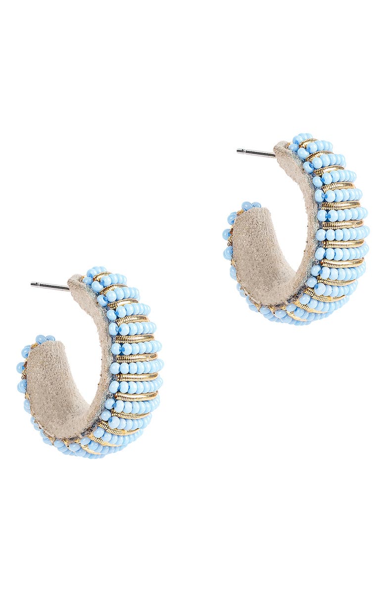 Deepa Gurnani Davon Beaded Hoop Earrings, Main, color, 