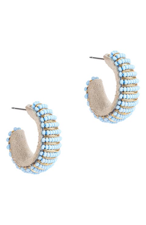 Davon Beaded Hoop Earrings