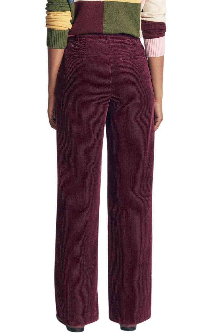 Fitzrovia Corduroy Column Trousers, Alternate, color, DARK CHERRY