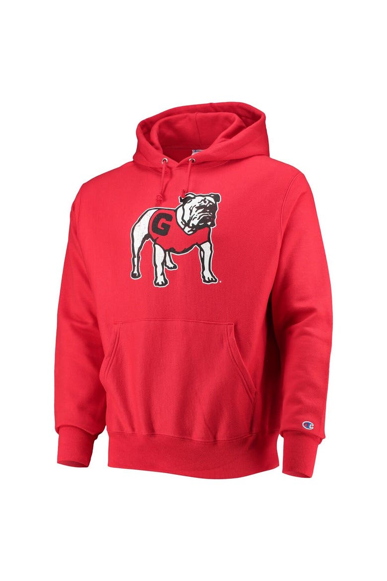 Men's Champion Red Georgia Bulldogs Vault Logo Reverse Weave Pullover Hoodie, Alternate, color, Red