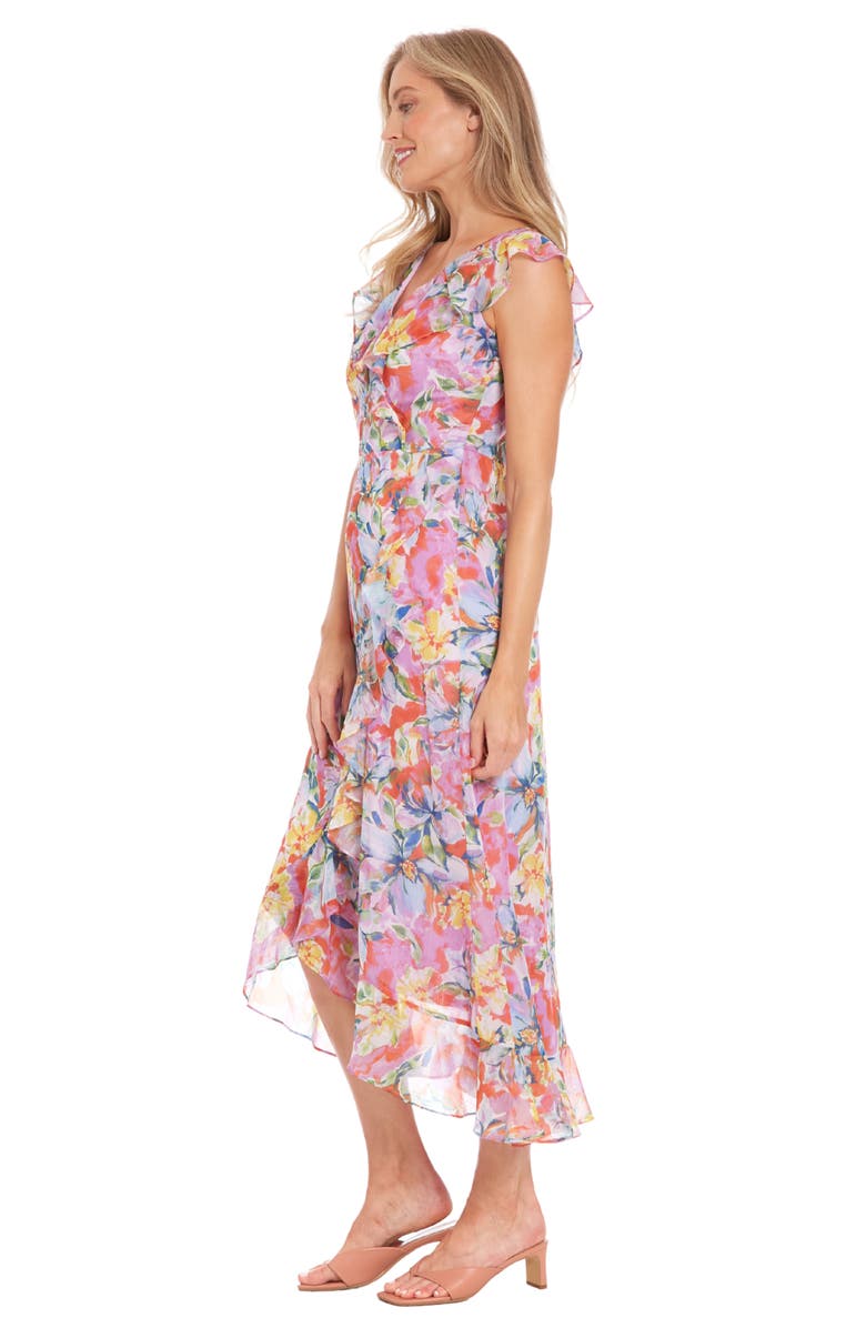 London Times Floral Ruffle Maxi Dress, Alternate, color, 