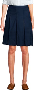 Lands' End School Uniform Solid Box Pleat Skirt Above Knee