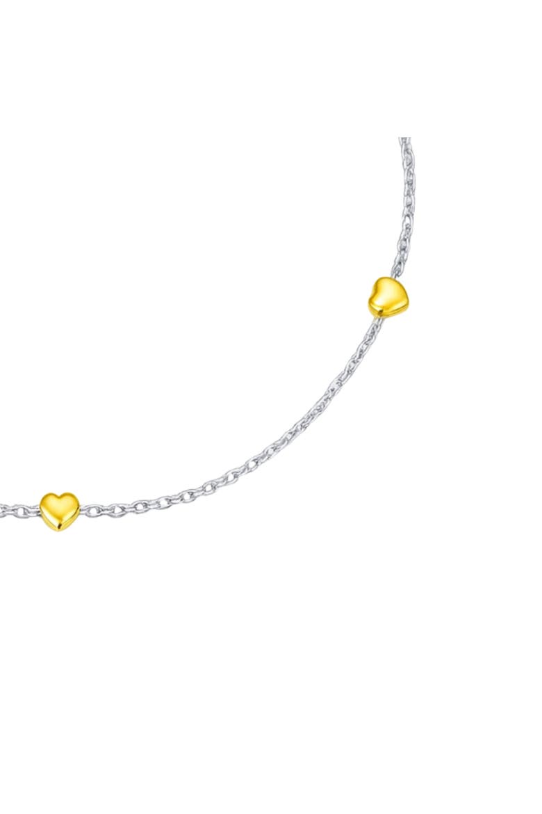 Two Tone Heart Bracelet, Alternate, color, Silver
