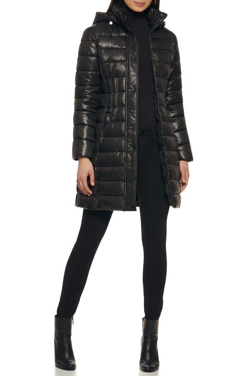 GUESS Water Resistant Hooded Quilted Puffer Jacket, Alternate, color, 