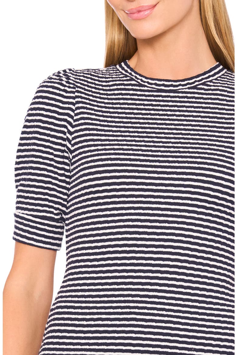 Stripe Puff Sleeve T-Shirt, Alternate, color, BARITONE BLUE