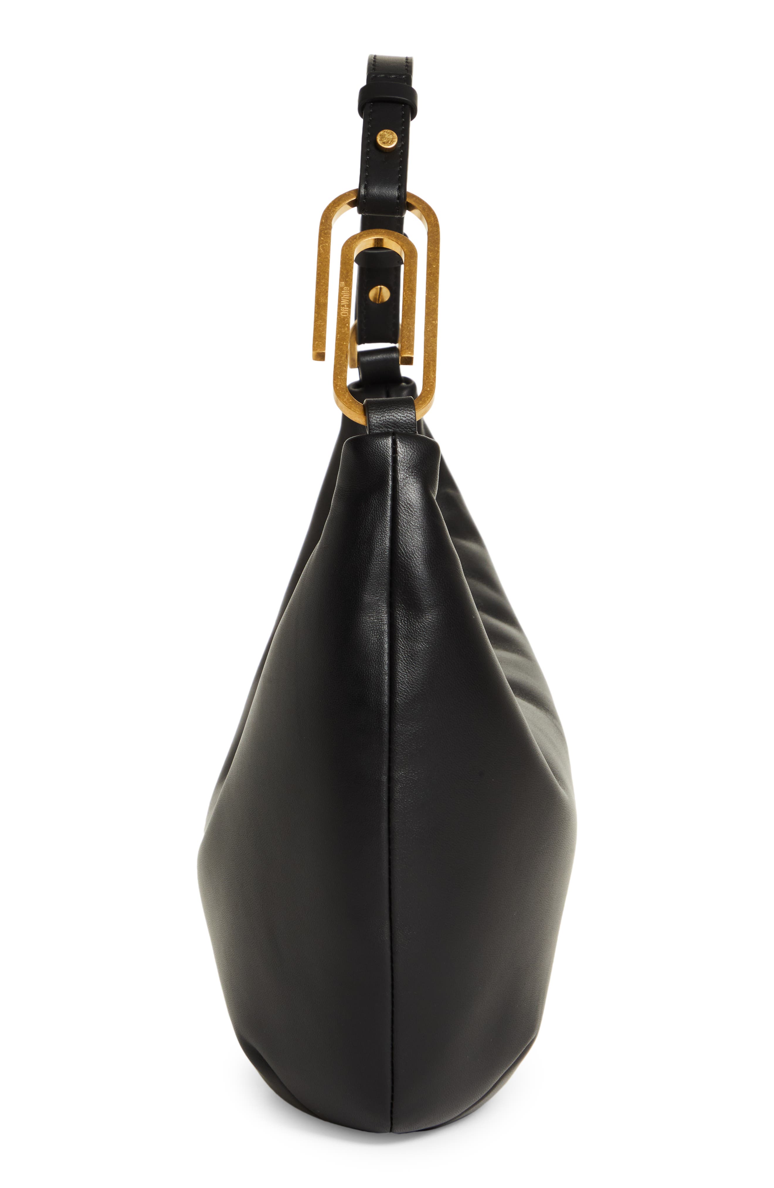Off-White Paper Clip 28 Leather Hobo Bag, Alternate, color, 