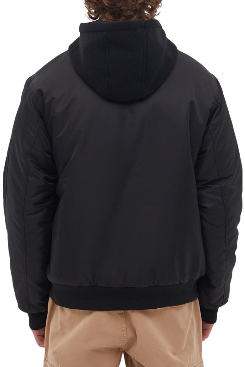 Hooded Bomber Jacket, Alternate, color, BLACK
