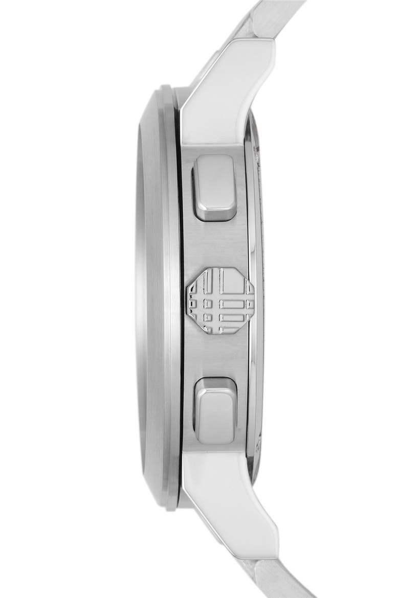 Check Stamped Chronograph Bracelet Watch, 44mm, Alternate, color, SILVER