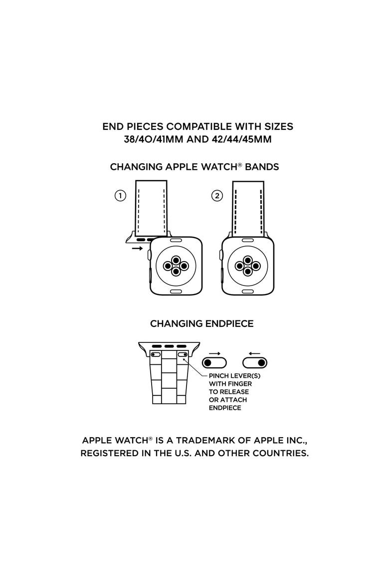 braided leather 20mm Apple Watch® watchband, Alternate, color, BLUSH