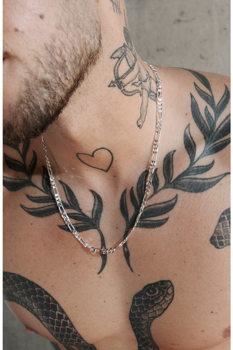 Figaro Cut Chain In Silver, Alternate, color, Silver