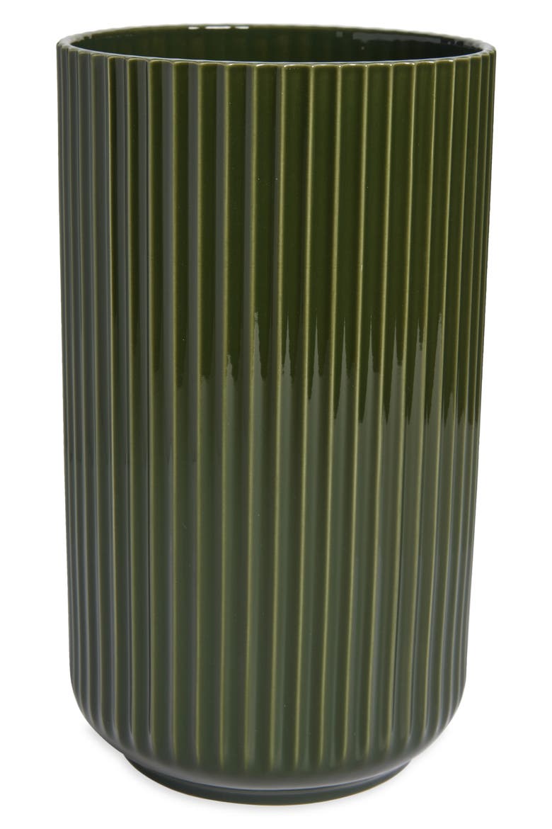 12-Inch Fluted Vase, Main, color, DARK GREEN