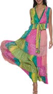 RANEES Fringe Trim Metallic Crop Top & Maxi Skirt Set
