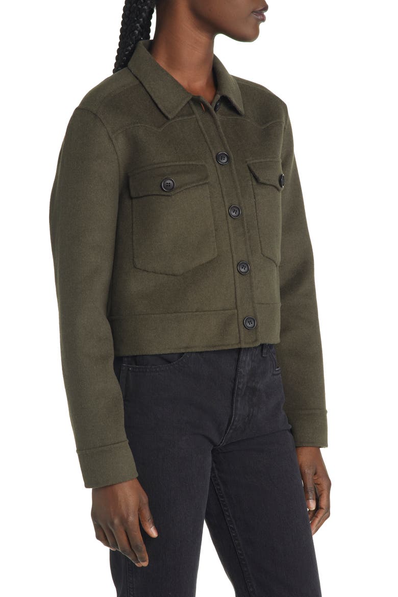 Easton Wool Blend Crop Jacket, Alternate, color, OLIVE