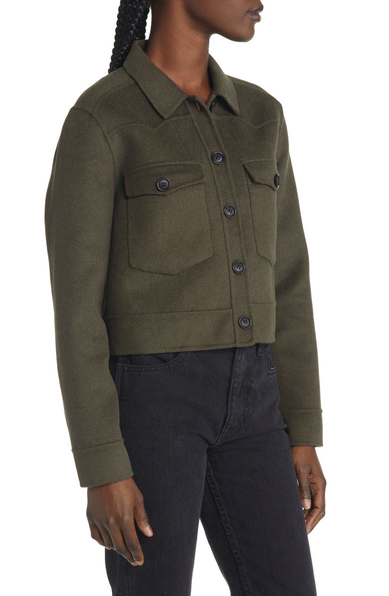 Rails Easton Wool Blend Crop Jacket, Alternate, color, Olive