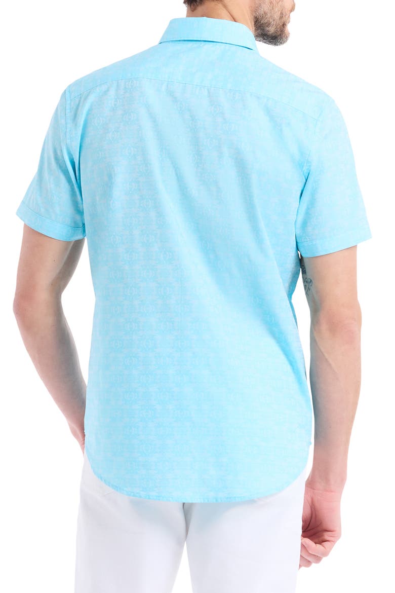 Stellman Paisley Short Sleeve Button-Up Shirt, Alternate, color, SEAFOAM