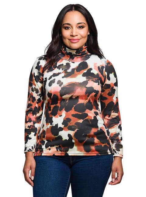 Curvy Essential Long Sleeve Turtleneck Top