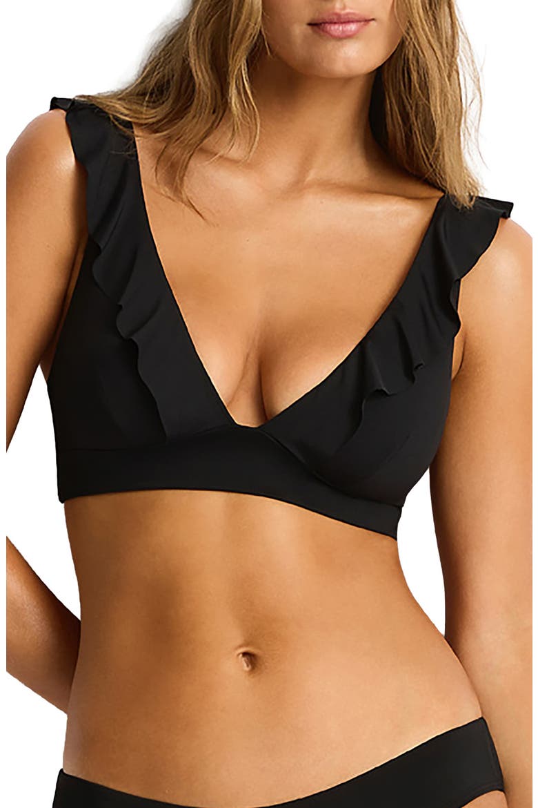 Frill Bikini Top, Main, color, BLACK
