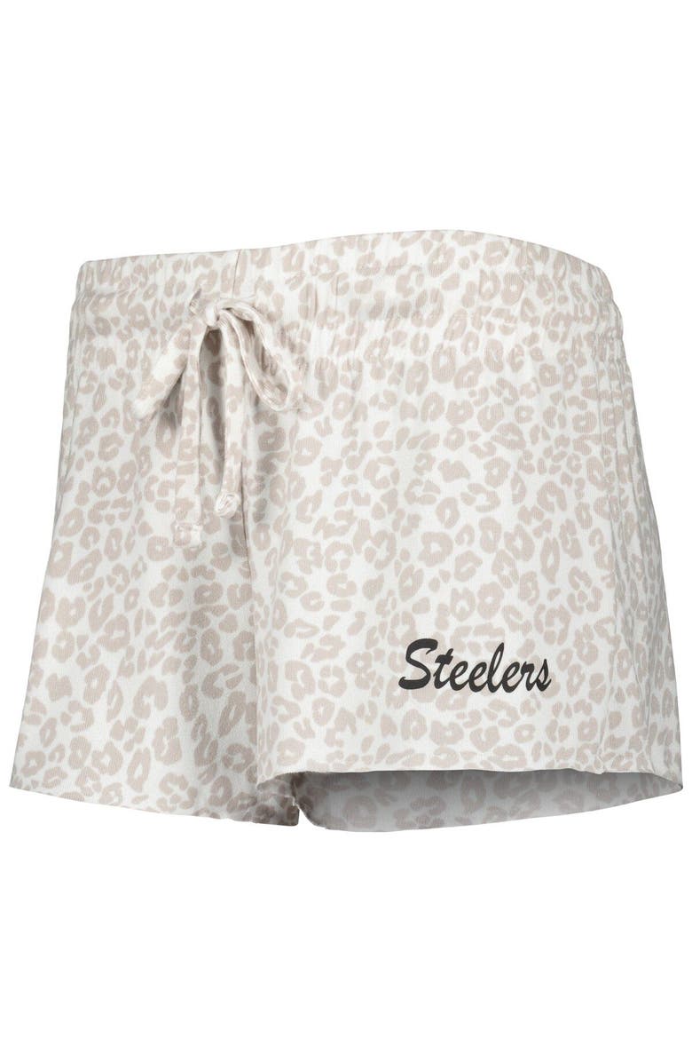 CONCEPTS SPORT Women's Concepts Sport White/Cream Pittsburgh Steelers Montana Knit T-Shirt & Shorts Sleep Set, Alternate, color, 