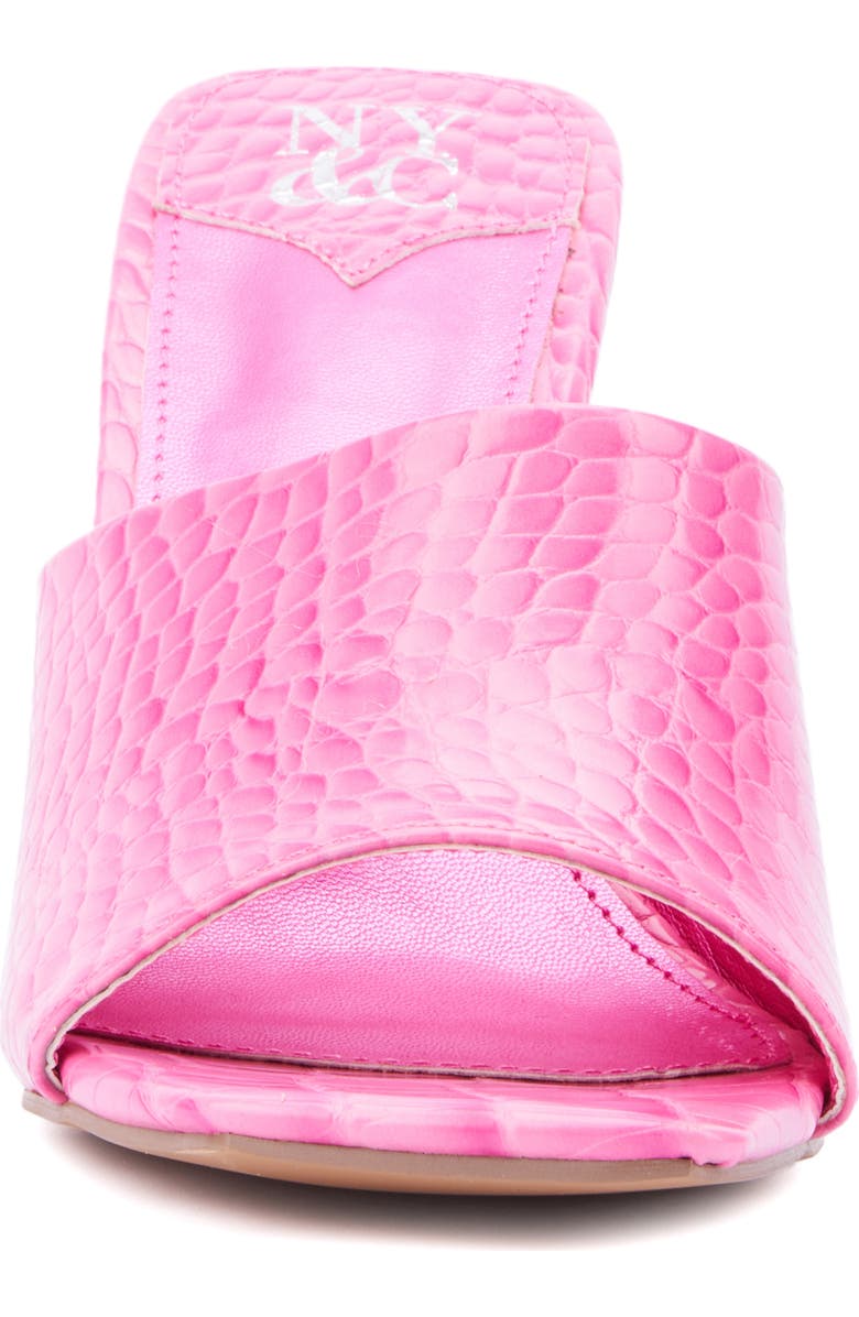 NEW YORK AND COMPANY Delara Croc Embossed Heeled Sandal, Alternate, color, Pink