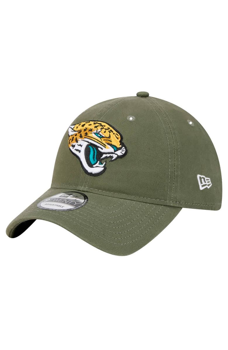 New Era Men's New Era Olive Jacksonville Jaguars Main 9TWENTY Adjustable Hat, Main, color, 
