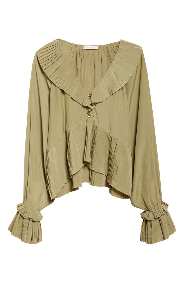 Ramy Brook Jacklyn Ruffle Top, Main, color, Safari