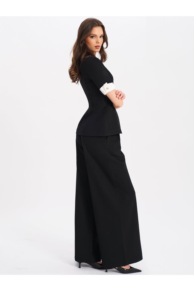 Aleeza Wide Leg Suit Pants, Alternate, color, Black