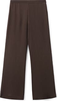 MANGO Straight Leg Satin Pants