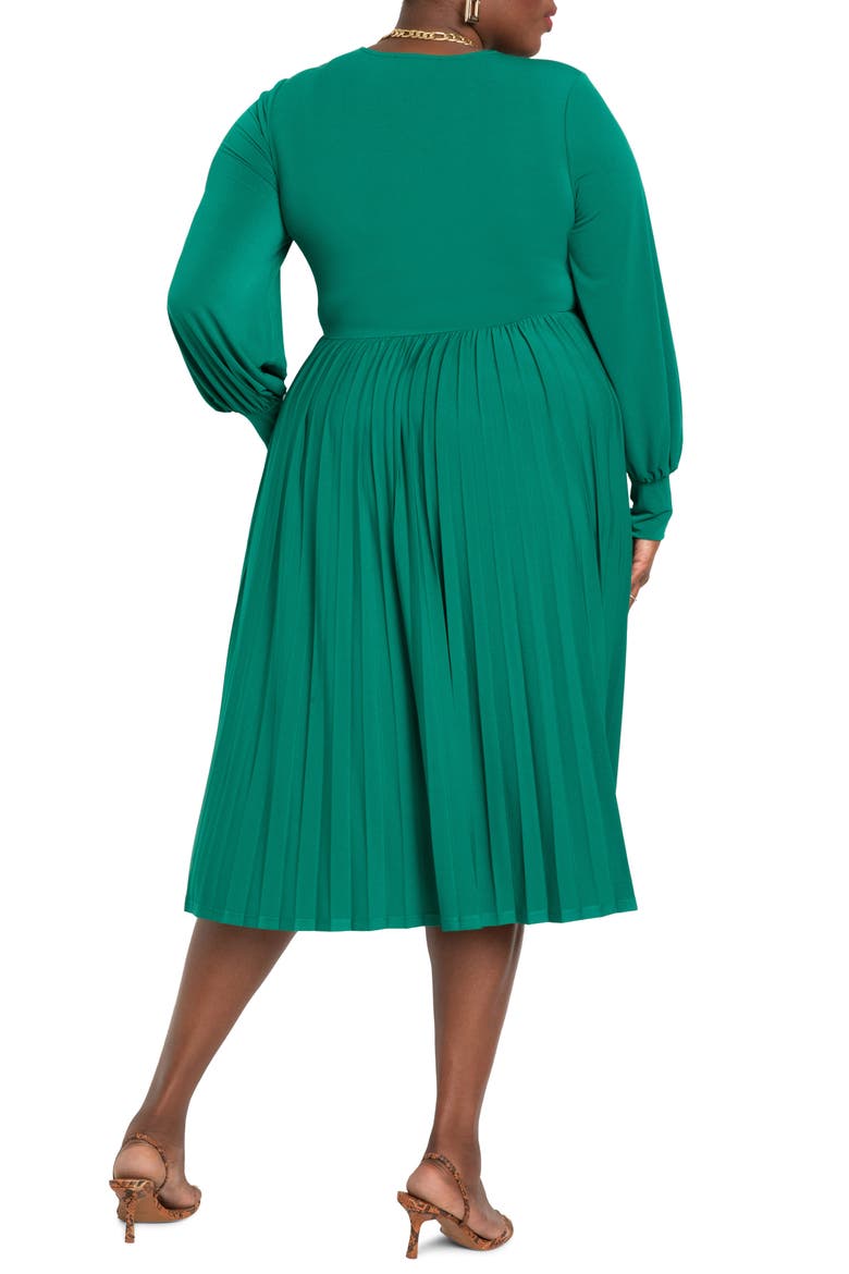 Knot Front Pleated Skirt Dress, Alternate, color, AVENTURINE