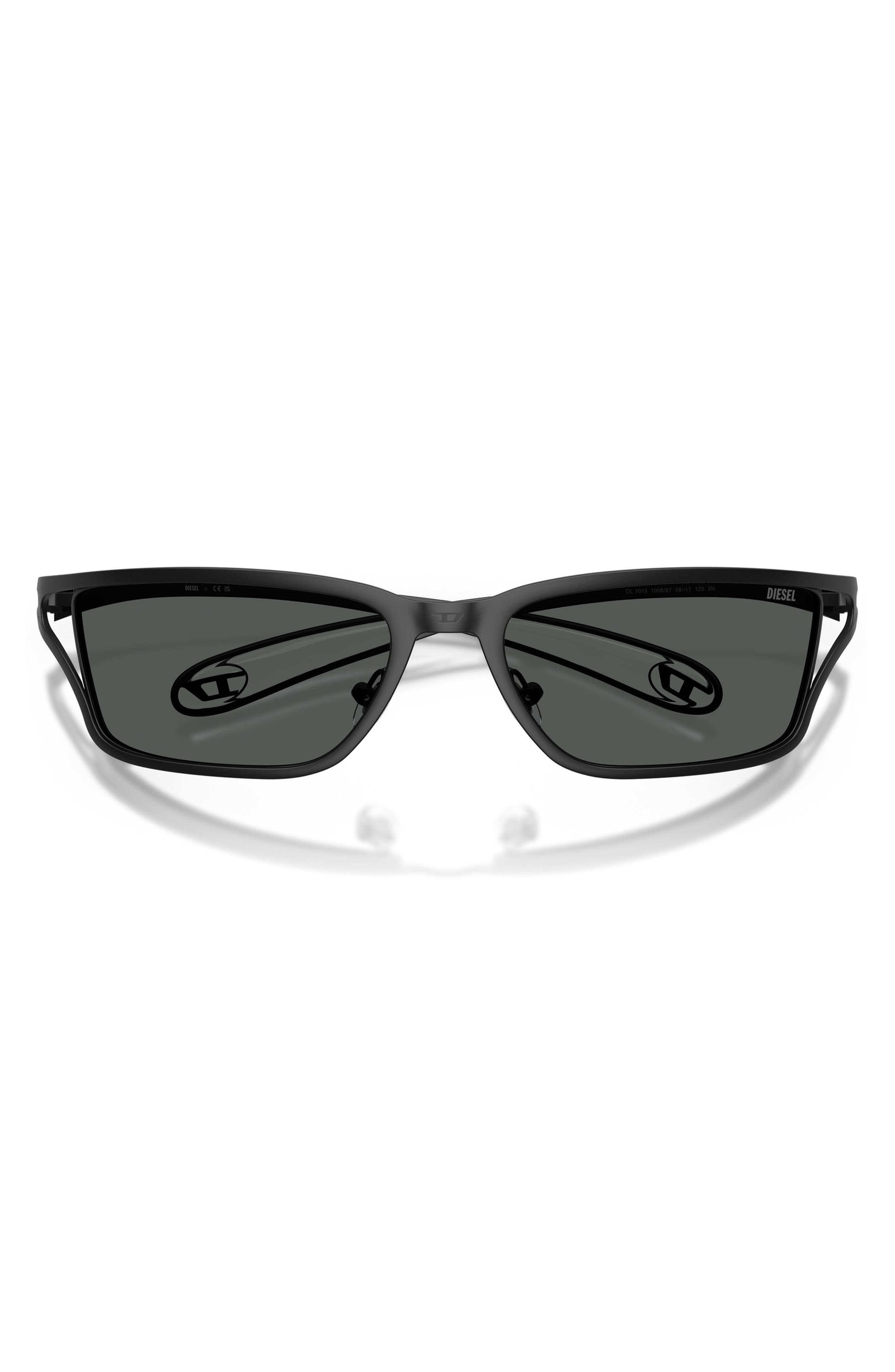 DIESEL® DL1015 58mm Rectangular Sunglasses | Nordstrom