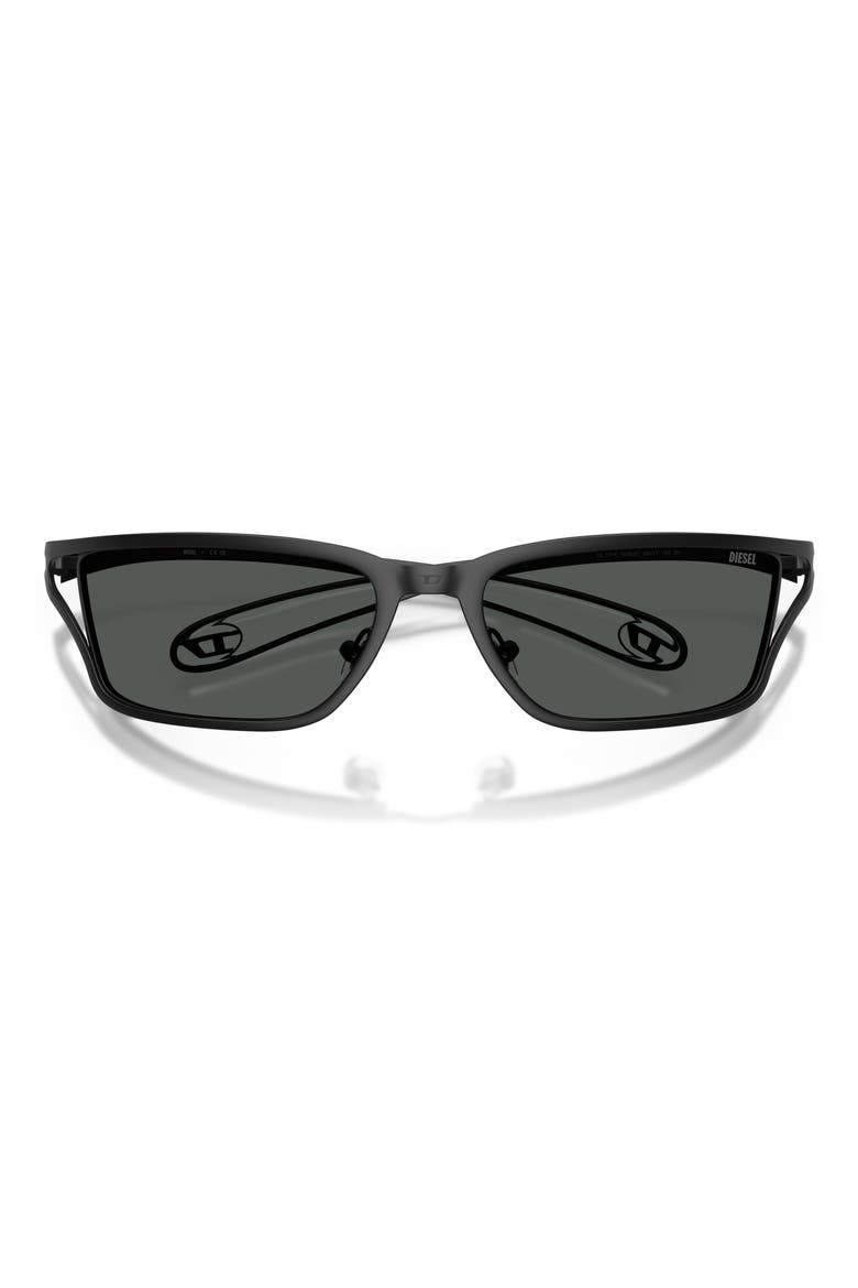 DL1015 58mm Rectangular Sunglasses, Alternate, color, MATTE BLACK / DARK GREY
