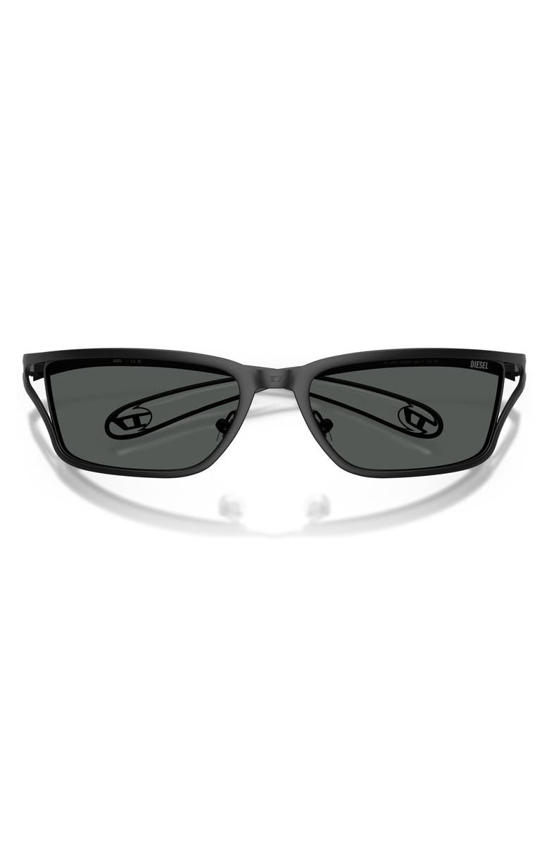 DIESEL<sup>®</sup> DL1015 58mm Rectangular Sunglasses, Alternate, color, Matte Black / Dark Grey
