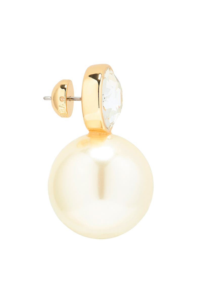 Carolina Herrera Crystal & Faux Pearl Earrings, Alternate, color, Pearl/Gold