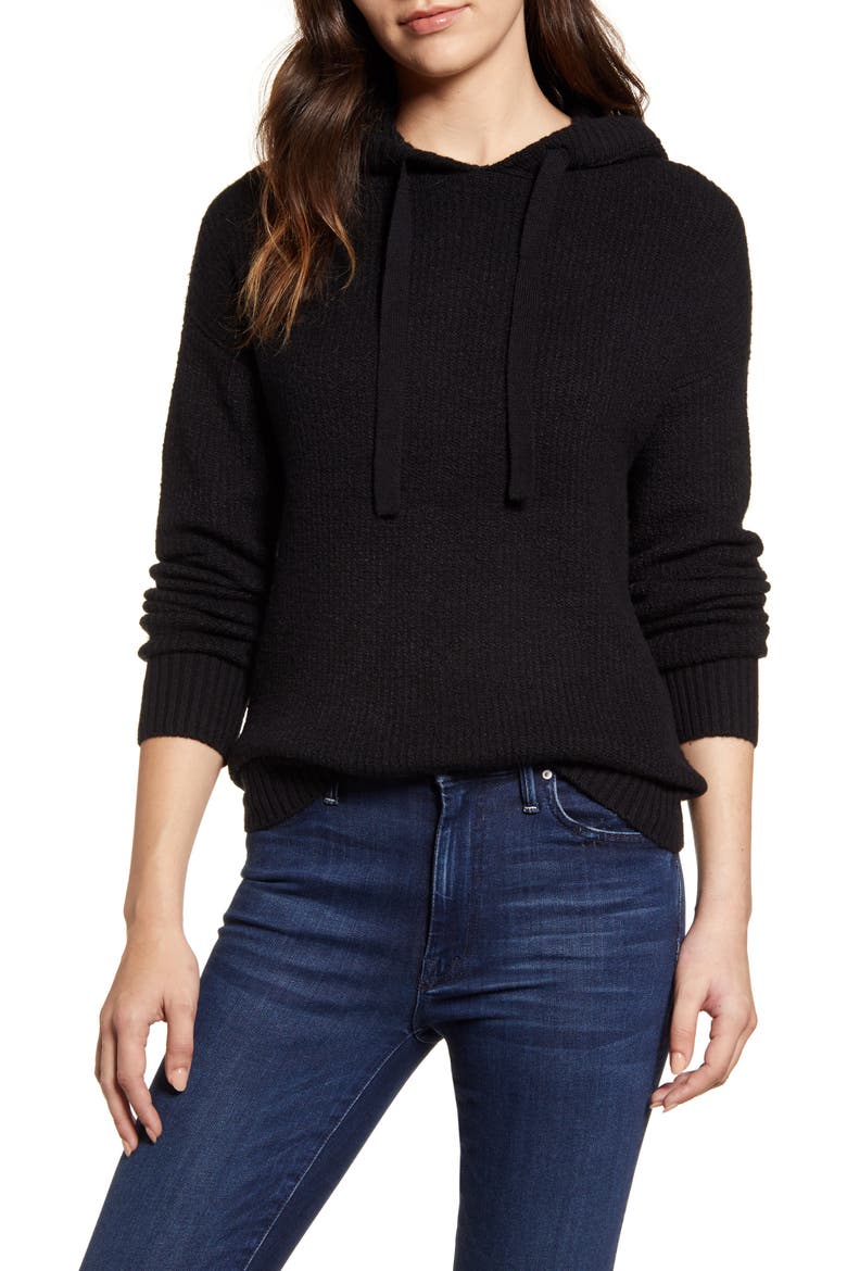 Sweater Hoodie, Main, color, BLACK