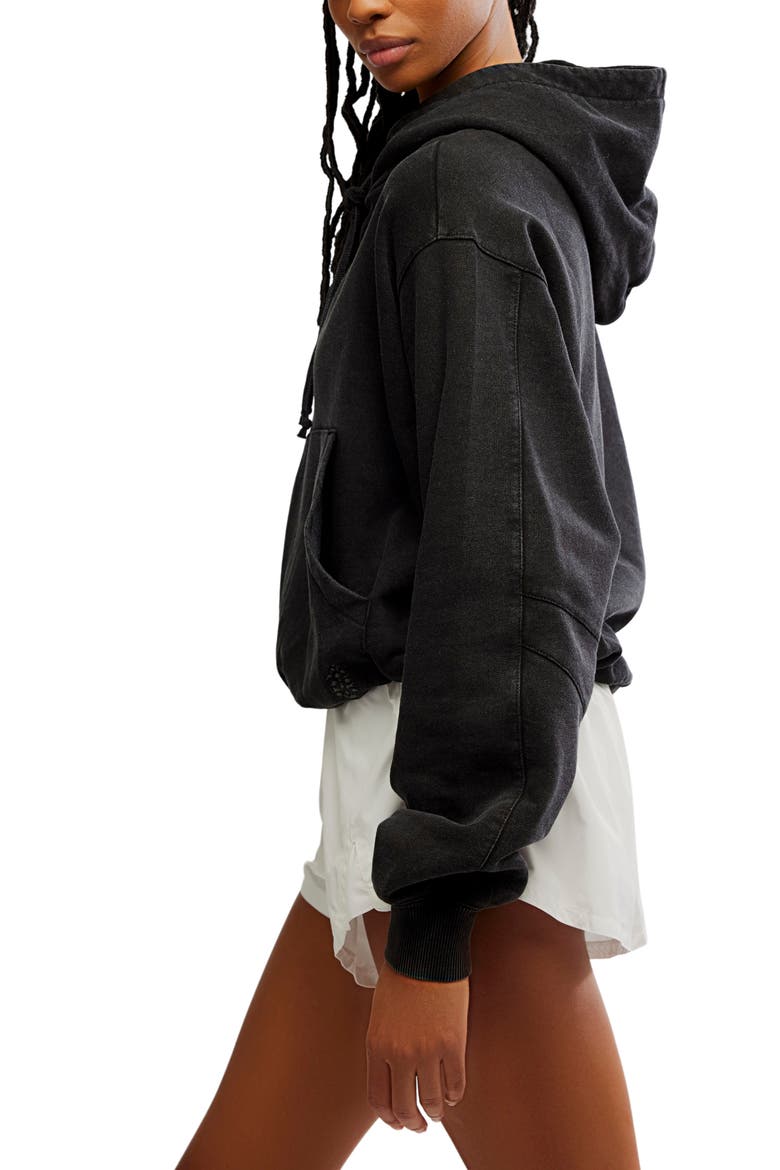 Day Off Crop Cotton Blend Hoodie, Alternate, color, BLACK
