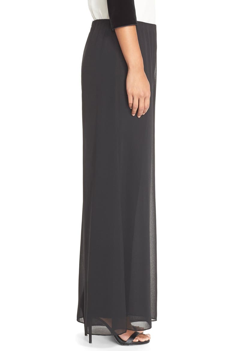 Georgette Overlay Pants, Alternate, color, BLACK