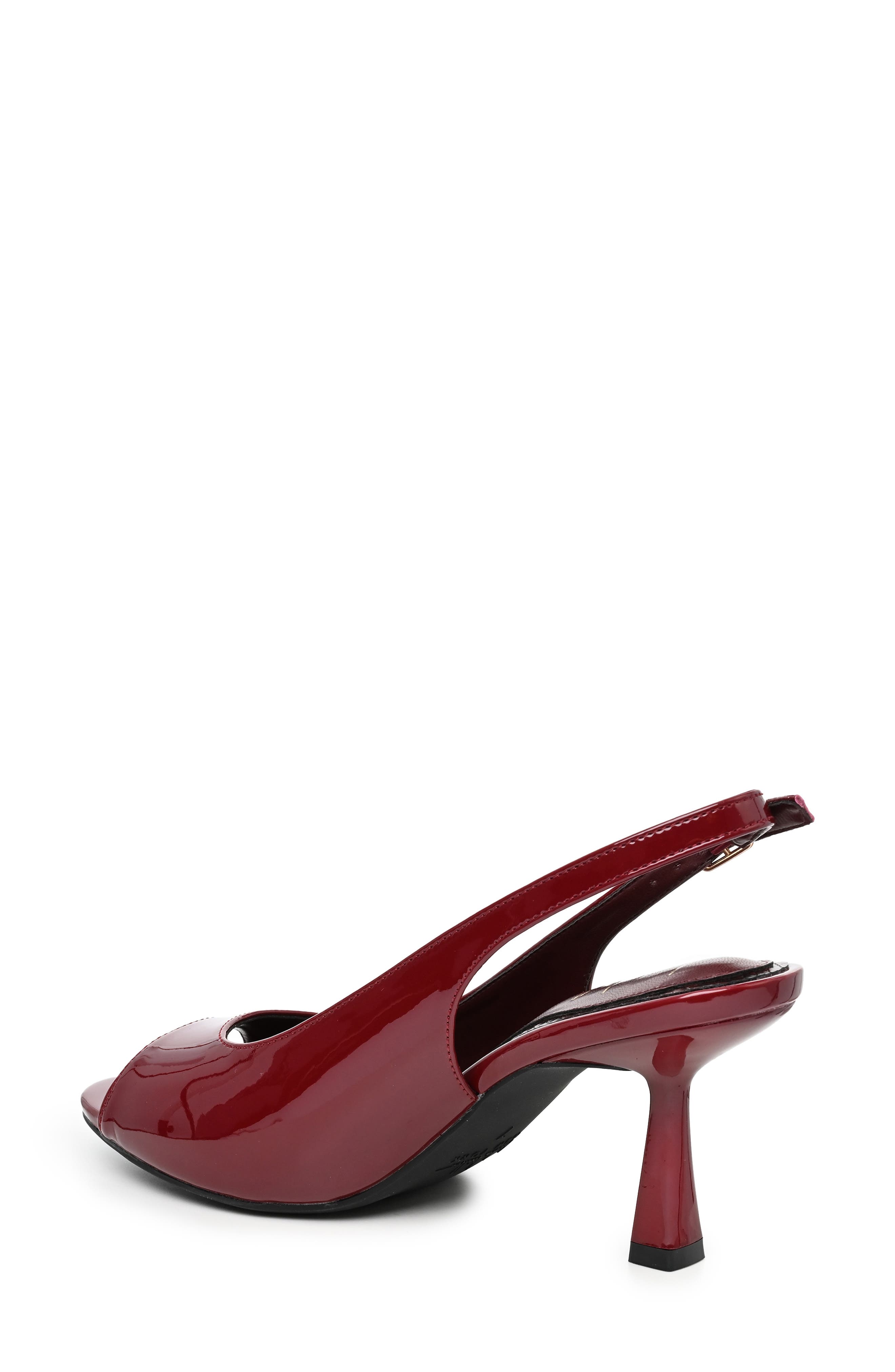 Peeps Crystal Peep Toe Slingback Pump, Alternate, color, BURGUNDY PATENT
