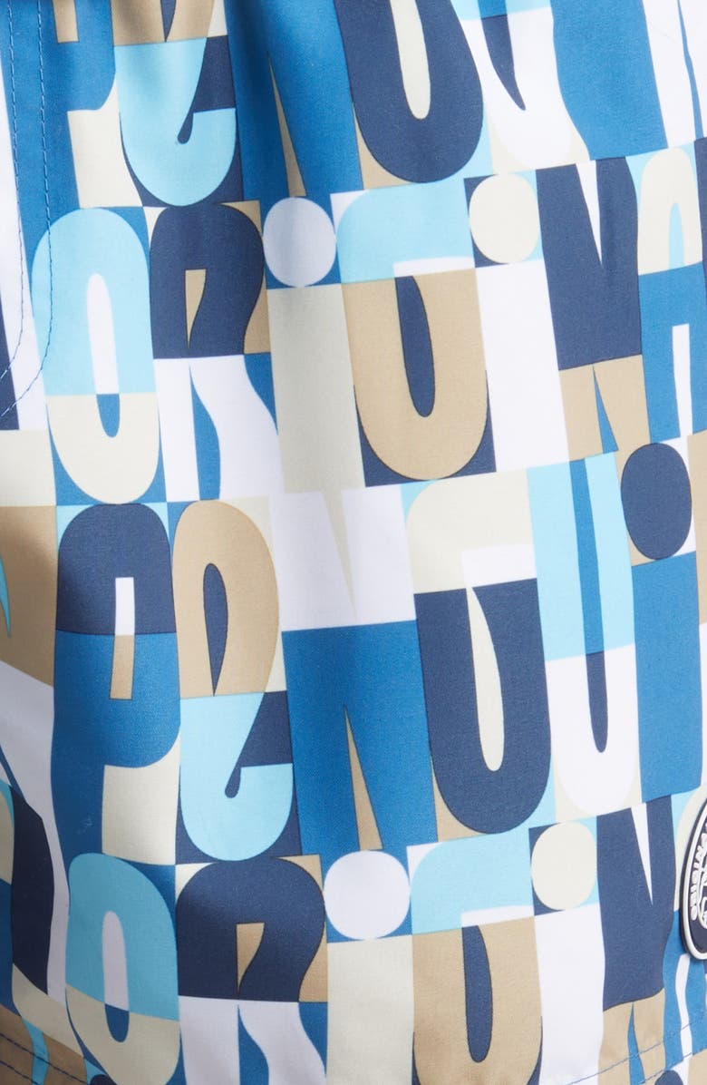 Original Penguin Logo Swim Trunks, Alternate, color, Vallarta Blue