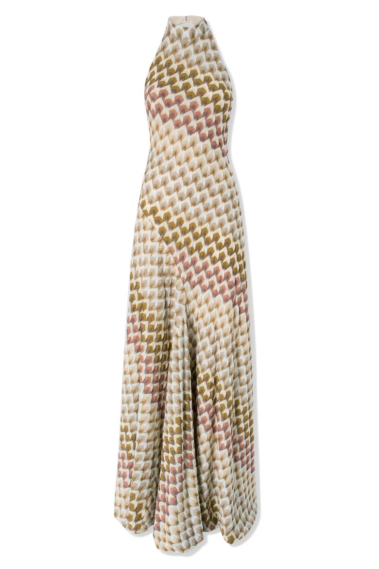 Halter Neck Maxi Dress, Alternate, color, BEIGE
