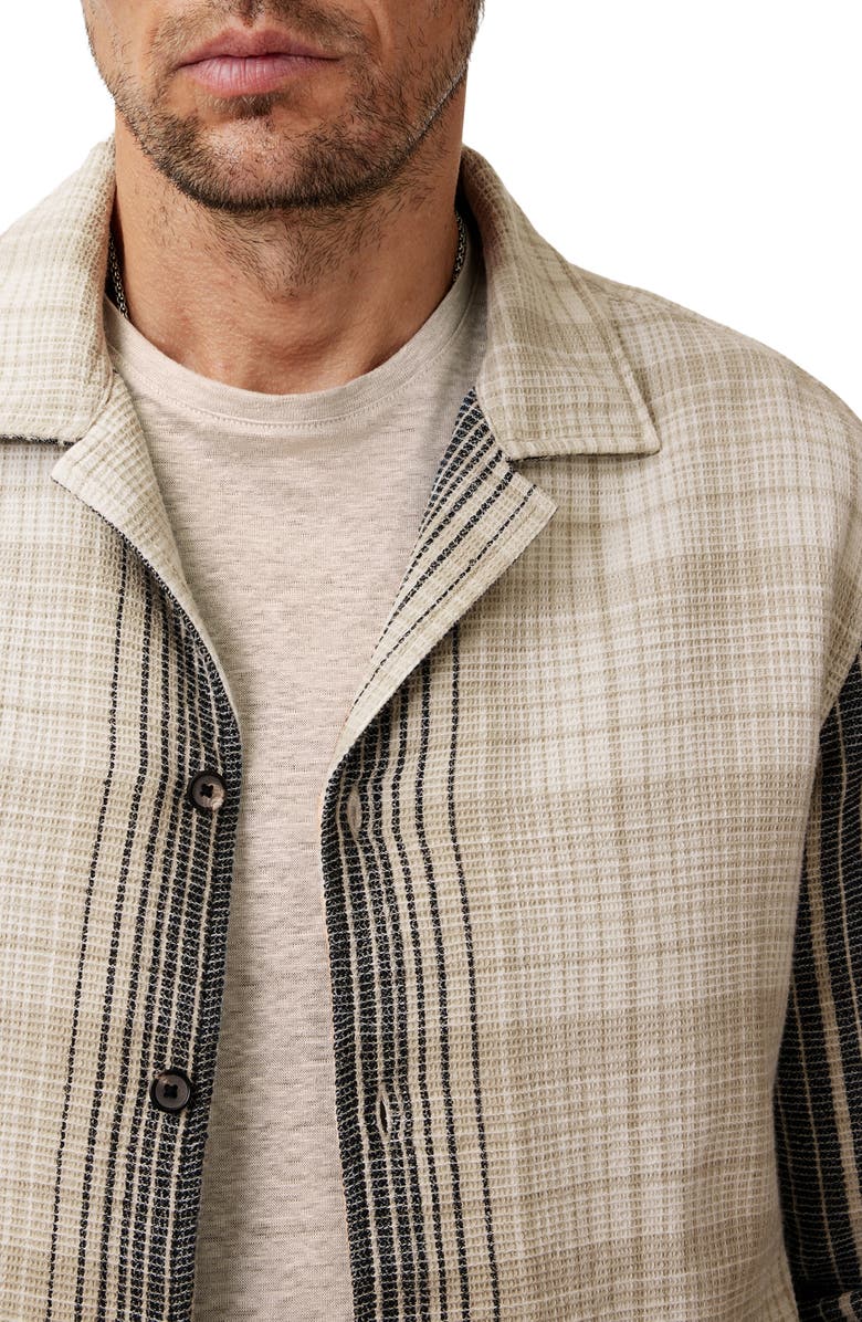 John Varvatos Dane Camp Collar Button-Up Shirt, Alternate, color, Chalk