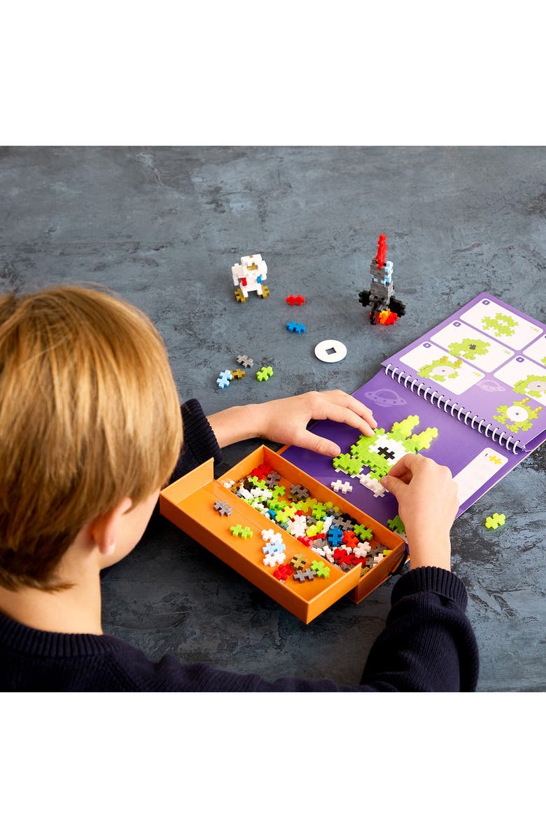 Plus-Plus USA Space Puzzle by Number Activity Pad Playset, Alternate, color, Orange Multi