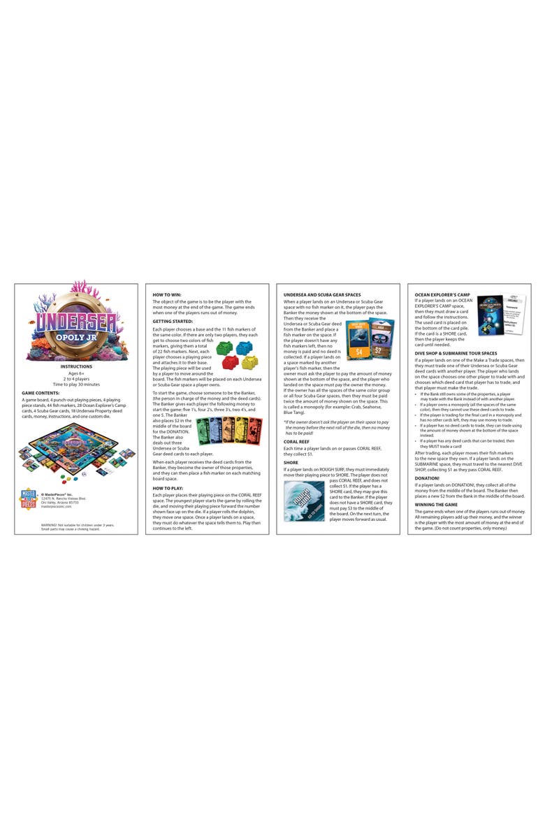 Undersea Opoly Junior, Alternate, color, Multicolor