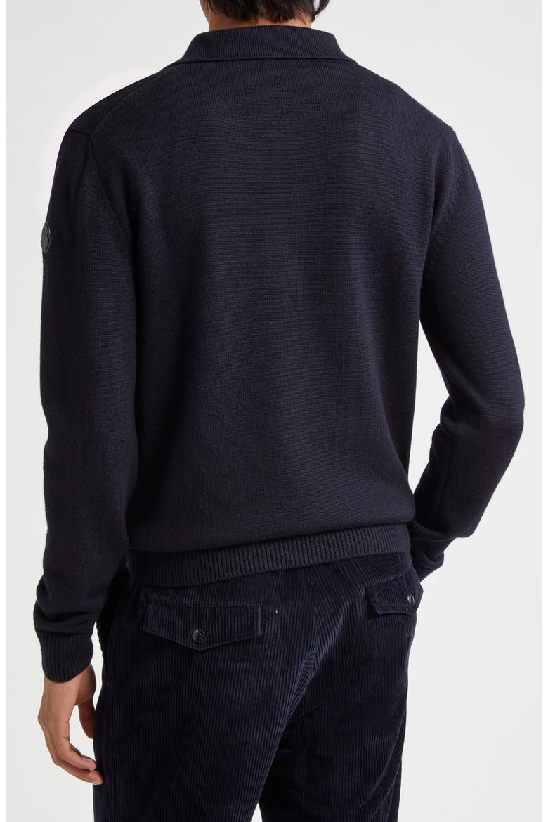 Tricot Virgin Wool Polo Sweater, Alternate, color, NAVY