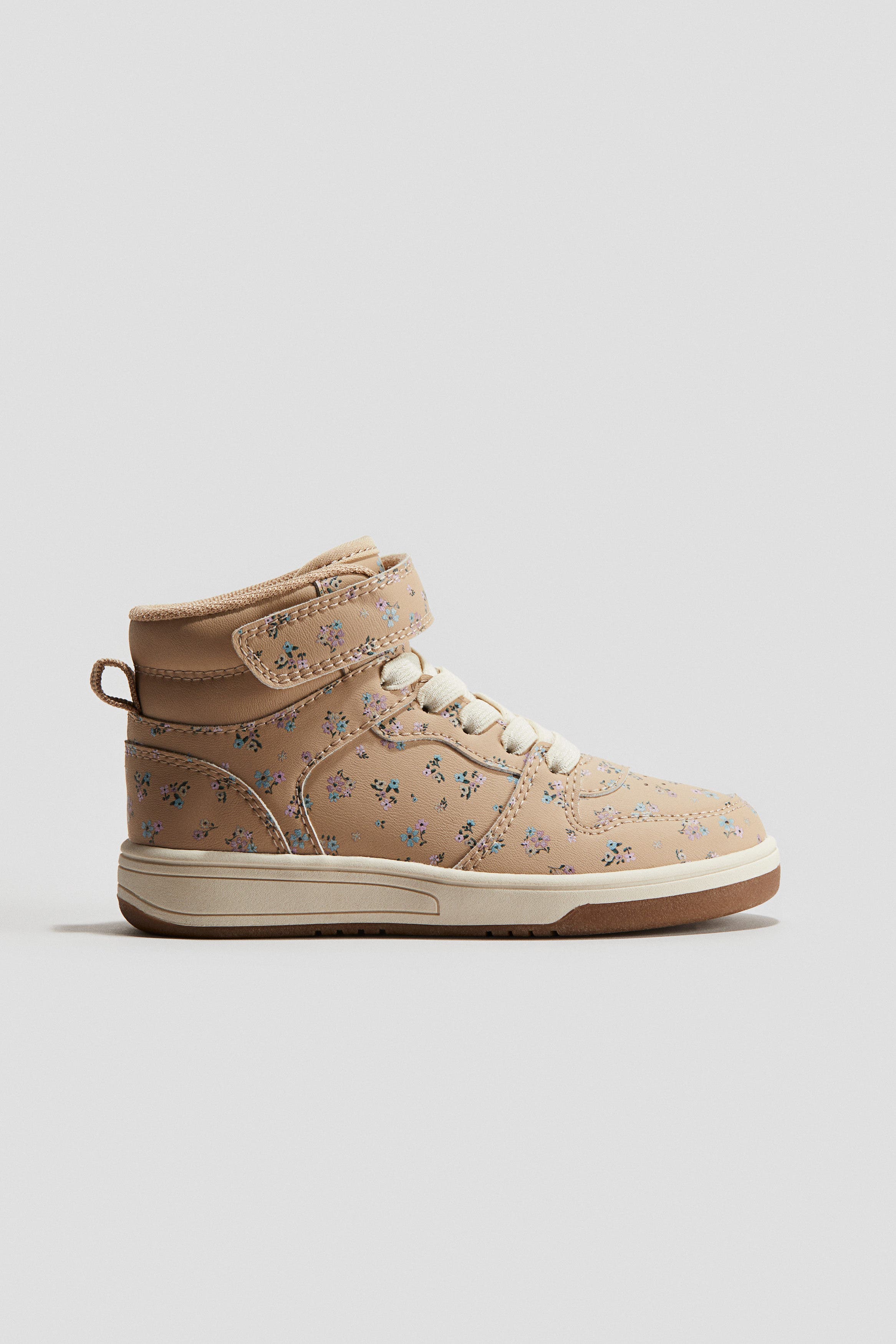 H&M Hi-top Trainers, Alternate, color, Beige/Floral
