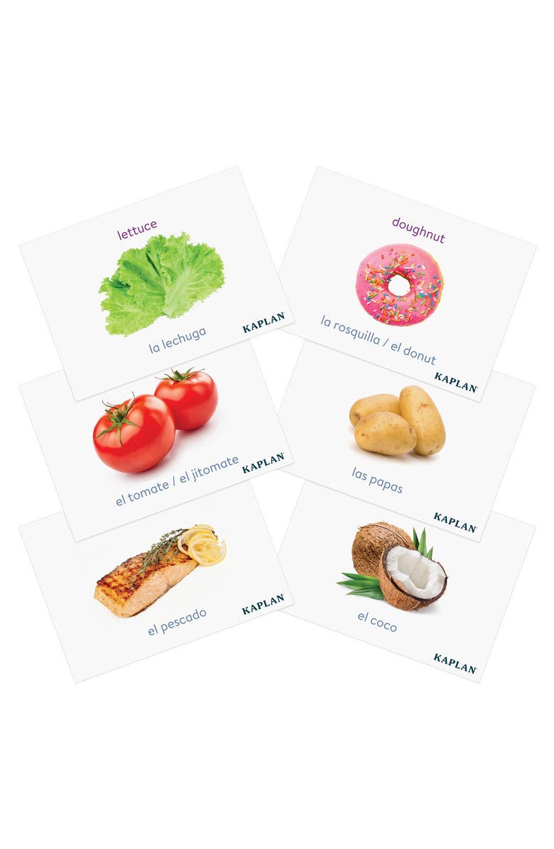 Kaplan Early Learning Company Bilingual Photo Food Cards - 90 Pieces, Alternate, color, White