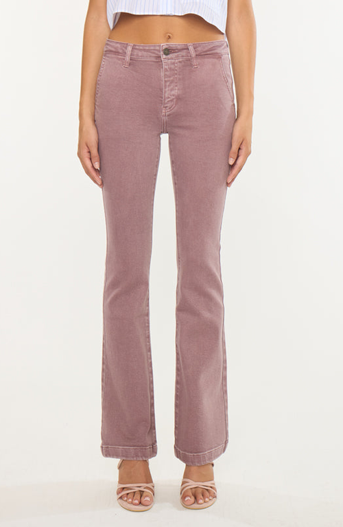 Kancan Max Mid Rise Trouser Bootcut Jeans In Pink