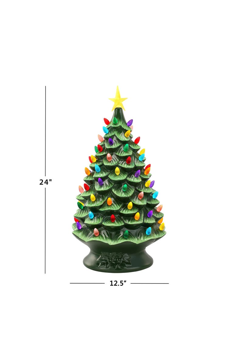24 in. Nostalgic Ceramic Tree, Alternate, color, Green