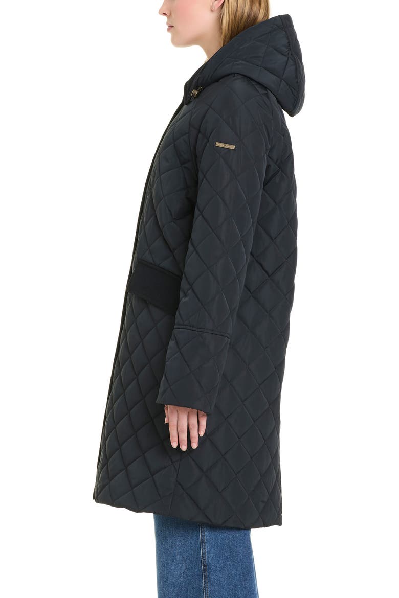 Water Resistant Quilted Coat, Alternate, color, BLACK