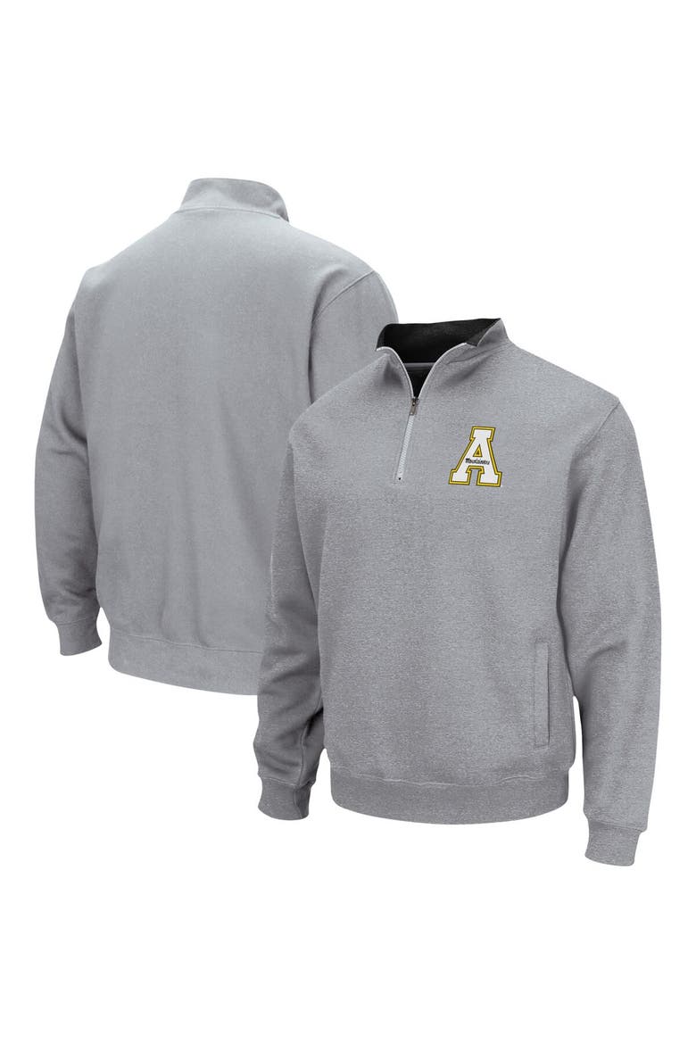 Men's Colosseum Heathered Gray Appalachian State Mountaineers Tortugas Team Logo Quarter-Zip Jacket, Alternate, color, Heather Gray