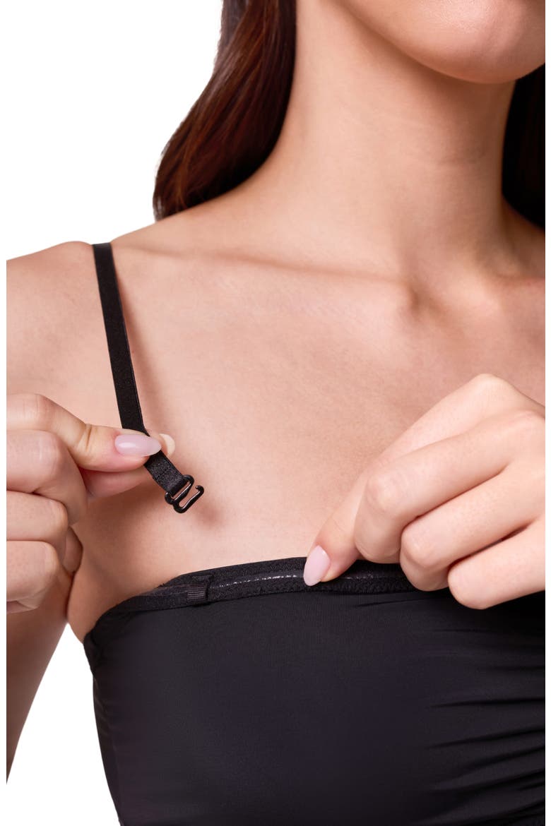Convertible Lace Trim Slip, Alternate, color, BLACK