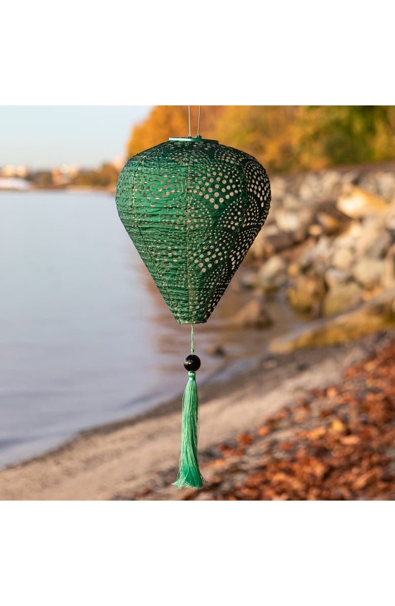 Allsop Home & Garden Soji Stella - Tassel Balloon - Solar Lantern, Alternate, color, Jade